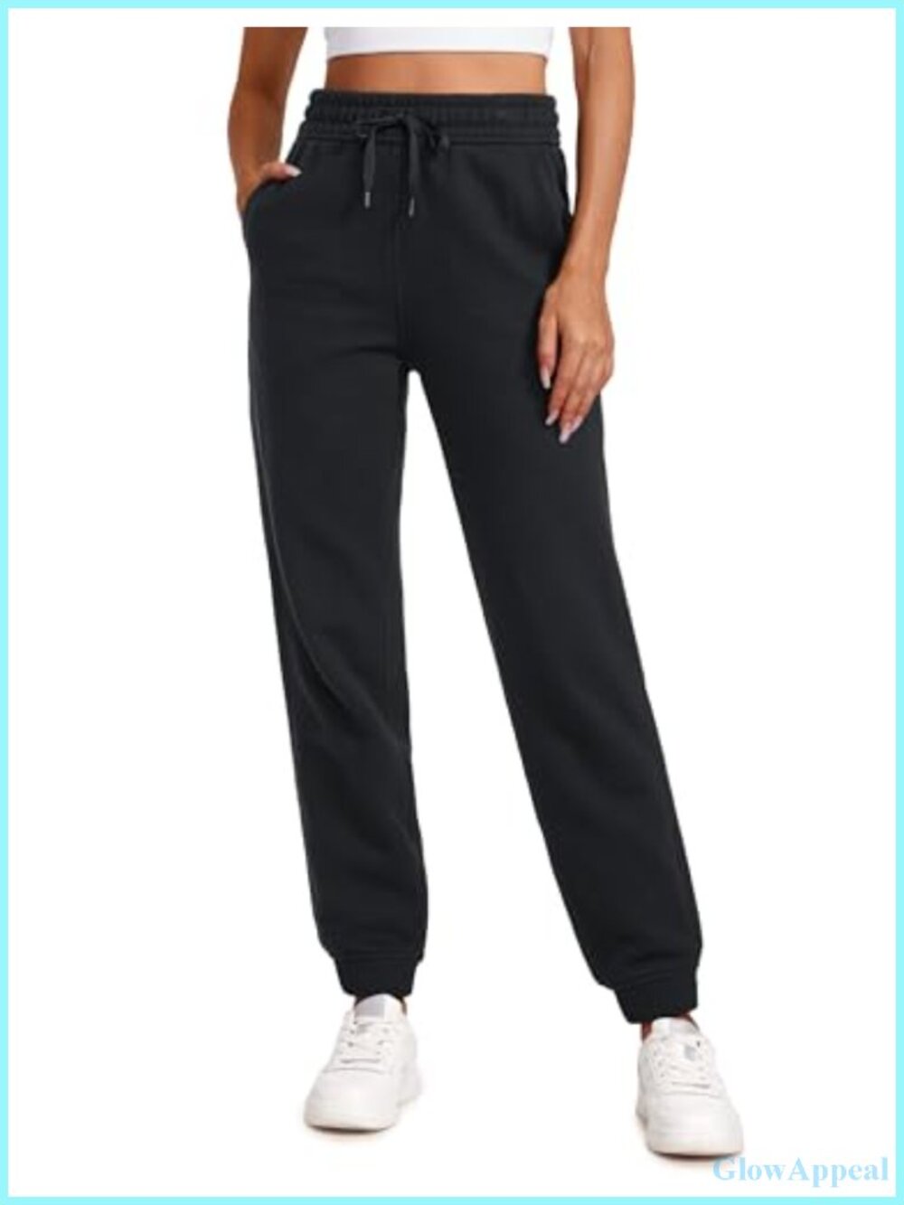Fleece Lined Jogger Sweatpants Midweight Cotton Blend Classic Fit with Pockets